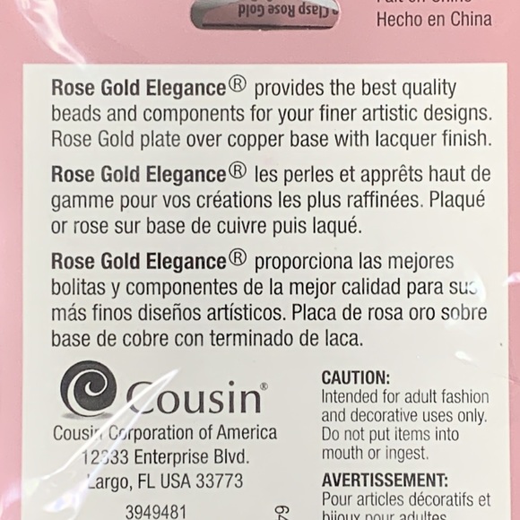 Set of 3 Cousin Rose Gold Elegance Deco Hook & Eye Clasp Rose Gold Plate 3949481 - Picture 9 of 11